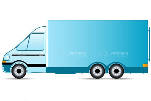 2D Illustrated Truck in Blue